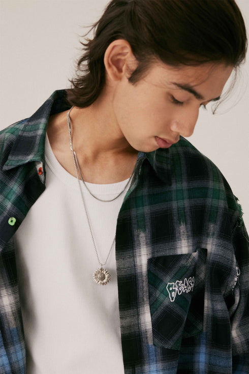 Ghost Face Long Sleeve Plaid Shirt